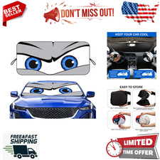 Car Windshield Sun Shade, Funny Eyes Sun Visor, Wear-Resistant Black Tape,
