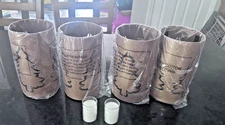 Set of 4 FTD Christmas Tree Candle Holders Metal Luminaries Holiday Votive Decor