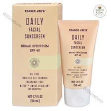 Trader Joe's Daily Facial Sunscreen SPF 40 Standard 1.7oz Oil Fragrance Free
