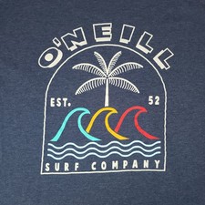 O'NEILL Men's Large T-Shirt Navy Blue Ohsin Surf Beach Tee - SEE MEASUREMENTS -