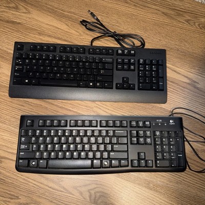 Used Lot of 2 Lenovo Preferred Pro II SK-8827 & Logitech k120 USB Keyboard