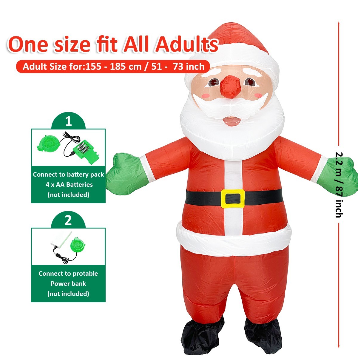 Inflatable Costume Santa Claus Adult Blow Up Christmas Cosplay Party Xmas Suit