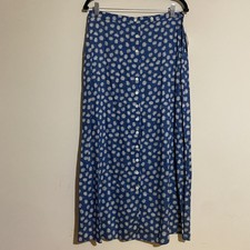 NWT VTG 90s Woolrich Women  s Skirt Blue Floral Whimsigoth Fairy Grunge Button Up