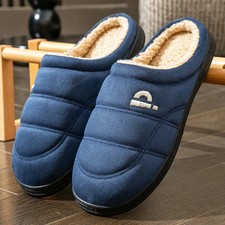Men Suede Winter House Slippers Memory Foam Non Slip TPR Ultra Warm Home Gift