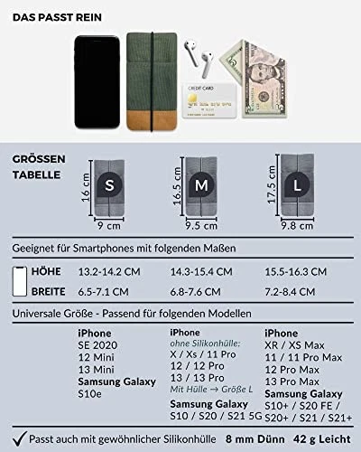 Moin Padded Cotton Phone Sleeve with Rubber Closure - Handmade Case for iPhone - Picture 6 of 8