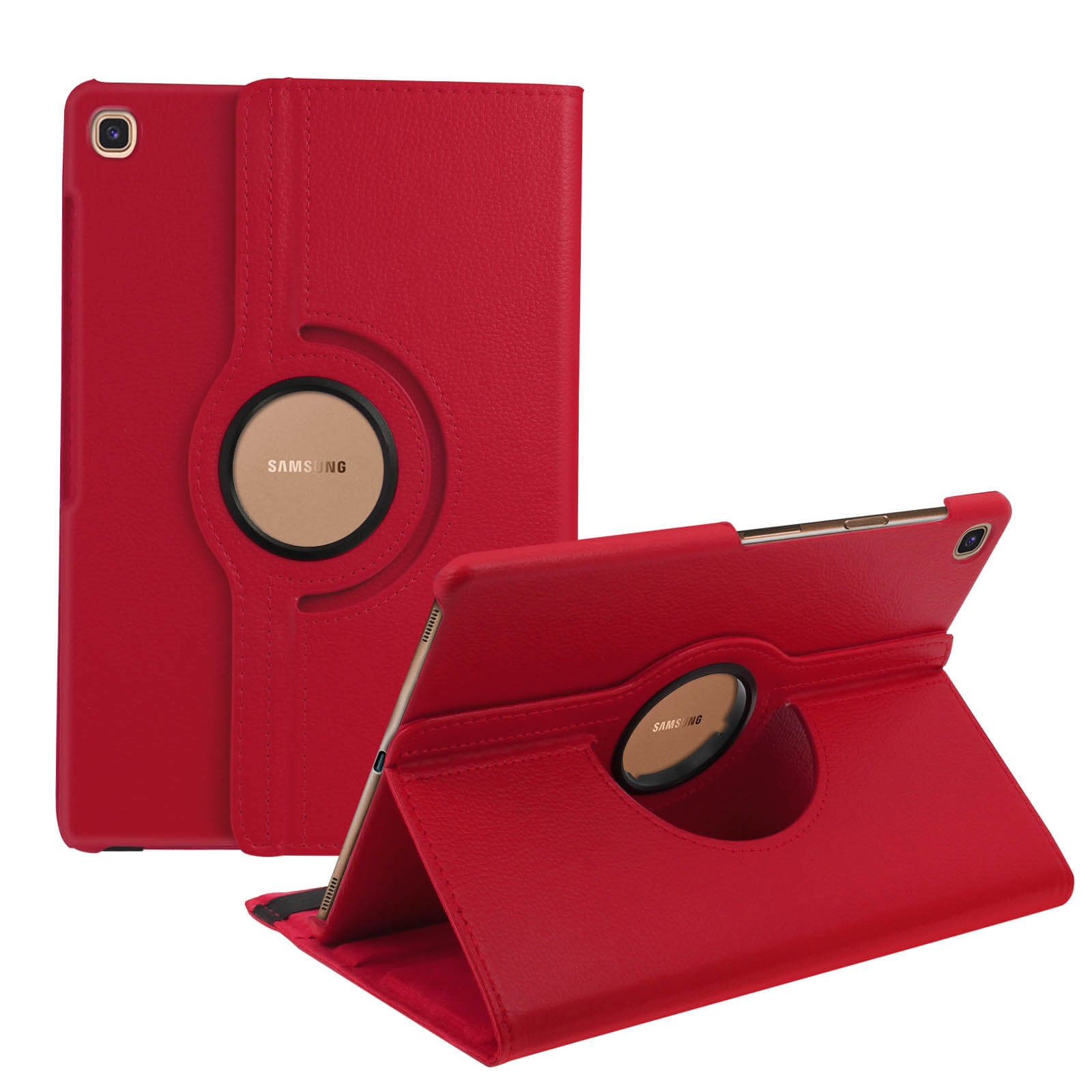Coque à pliage 360° rouge pour Galaxy Tab S5e avec support multi-angles
