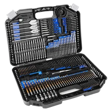 246-Pc Drill Bit & Driver Set — Multi-Material for Wood, Metal, Masonry, Cement