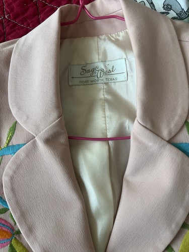 Sage West Fort Worth Texas Vintage Embroidered Motif Western Jacket Med Read - Picture 10 of 11