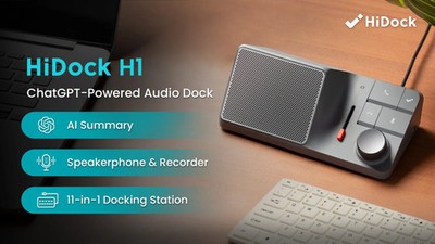 HiDock H1  /  11 in 1  AI-Powered Free Transcription Dock w Wireless Earbud -NEW