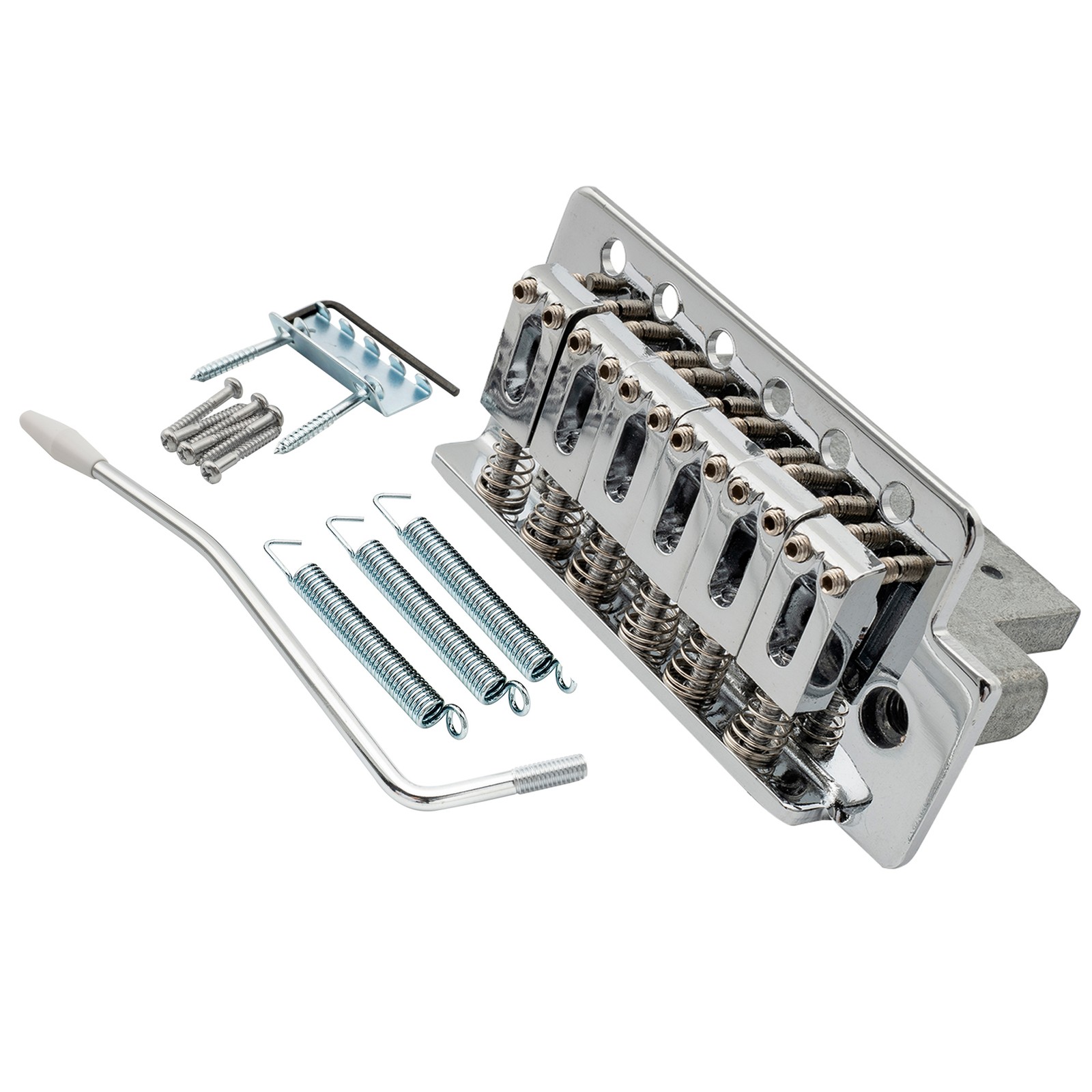 Musiclily Zinc Alloy Tremolo Bridge System Set For Guitar Replacement Chrome New