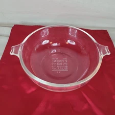 Vintage PYREX 019 Clear Glass Utility Baking Dish – 20 oz Round with Handles