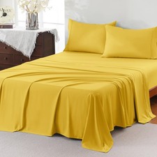 Full Set,4 Pieces Hotel Luxury Breathable Soft Microfiber Bedsheets, Anti Pil...