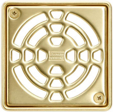Schluter Kerdi-Drain Classic Gold Shower Grate Kit - 4" Square, Ideal for Tile