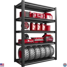 Raybee 5-Tier Adjustable Metal Storage Shelves - 2000LBS Capacity, 72"H x 31.5"W