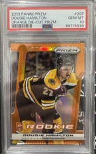 2013-14 Panini Prizm Dougie Hamilton Orange Die-Cut Prizm #207 PSA 10 6/50