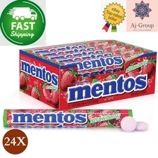 24 Pack X Mentos Chewy Candy Strawberry Flavor Halal (29 Gram) ⭐FAST SHIPPING⭐