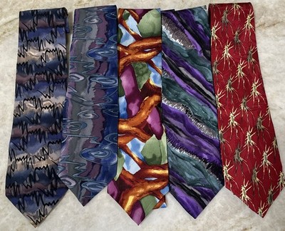 VTG Grateful Dead Tie Electric First Second Set J. Garcia Electric LOT OF 5