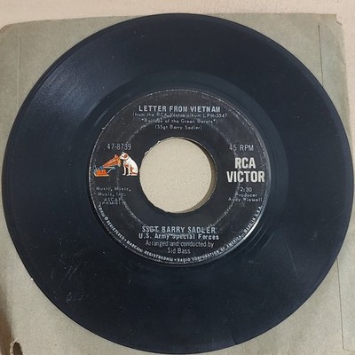 SSGT Barry Sadler Ballad of the Green Berets / Letter from Vietnam 7'' 45 RPM RC 