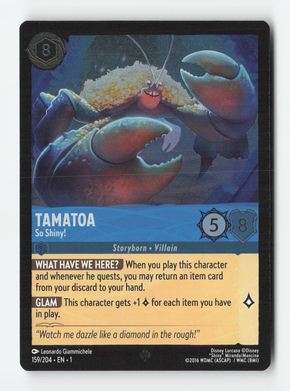 Tamatoa - So Shiny! [1 - 159/204] Super Rare The First Chapter EN NM