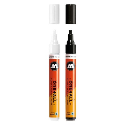 One4All 227HS Acryl Marker Glossy 2er Set 4,0 mm Strichstärke, hochglanz, hoc...