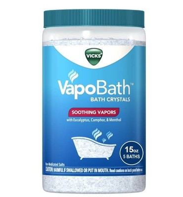 Vicks Vapobath Bath Salts Soothing Calming Vapor Eucalyptus & Menthol Scent 15oz