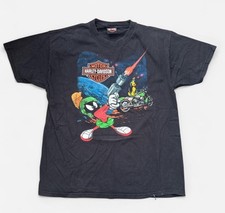 Harley-Davidson 2010 Black T-Shirt, Size Large, Looney Tunes Biker Tee Y2k Vintg
