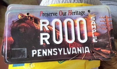 Pennsylvania SAMPLE Preserve Our Heritage License Plate RR 000 Train railroad