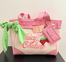 Juicy Couture Retro Strawberry Tote Powder Blush Green Daydreamer Bag NWT Y2K