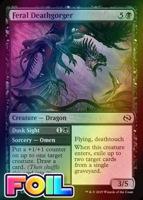 x1 Feral Deathgorger // Dusk Sight TDM Tarkir Dragonstorm MTG 80 FOIL COMMON 1x