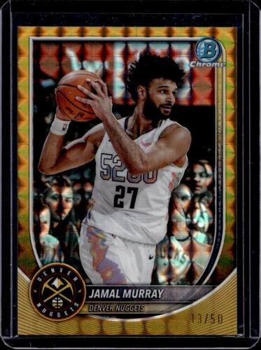 2025-26 Bowman Jamal Murray Chrome Gold Geometric Refractor #/50 Nuggets