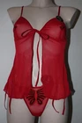 New Nightgown + Thong Sexy Red Butterfly Size 38 Erotic Charm