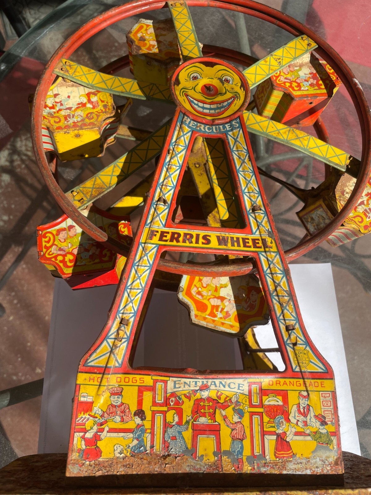 Vintage Hercules Wind Up Ferris Wheel with 6 Buckets eBay