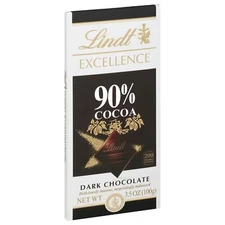 Lindt Excellence 90% Cocoa Chocolate Bar 3.5 oz (Pack Of 12)