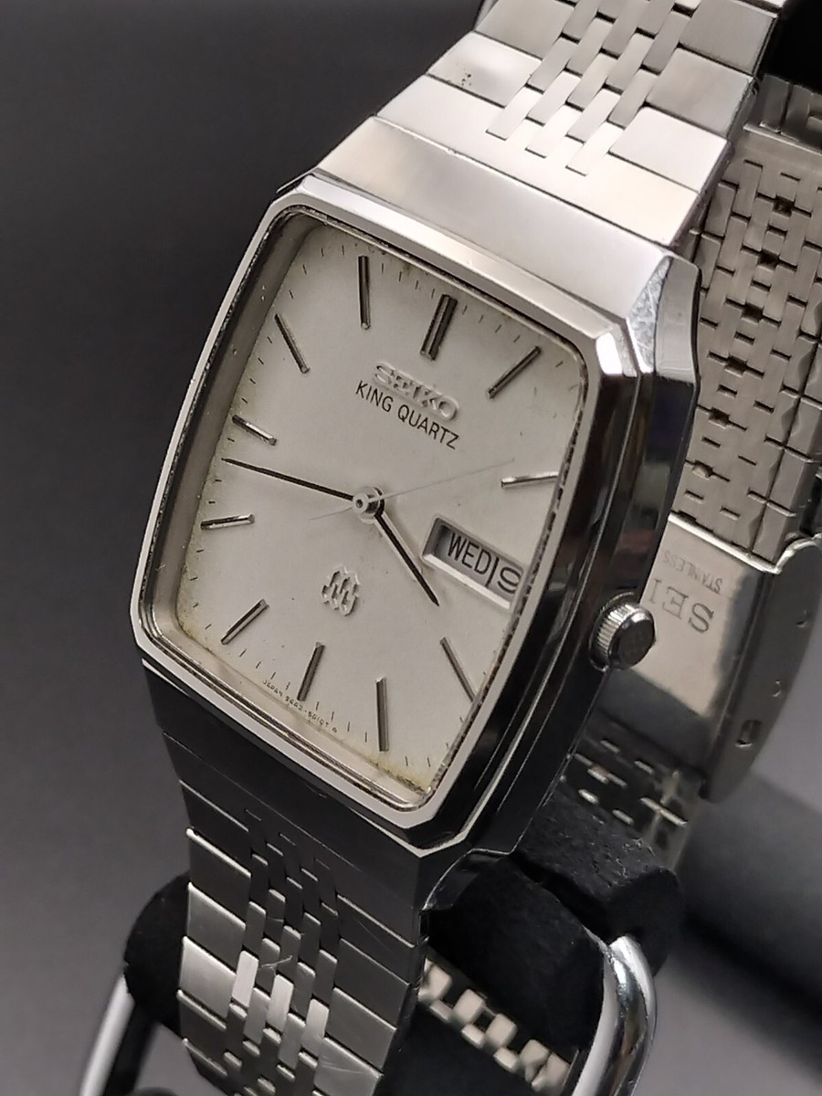 Vintage Seiko King Quartz Twin Quartz Square 9443-5020 Men's Watch
