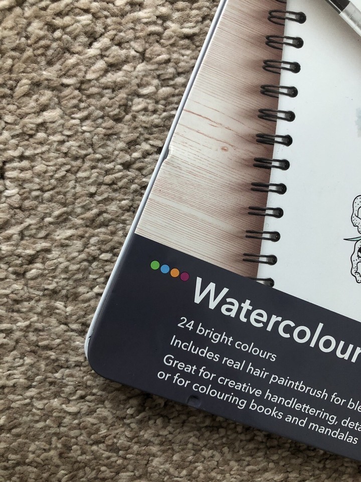 Crelando Watercolour Pencil Set 24 Bright Colours With A Real Hair