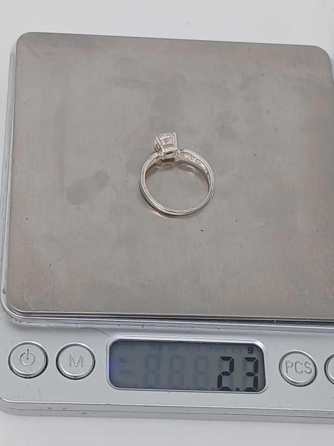 Sterling Silver Ring Solitaire Marked NF 925 Fila… - image 5