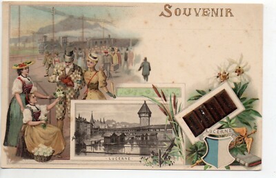 SWITZERLAND - SWITZERLAND - Advertising theme CHOCOLATE SUCHARD LUCERNE train station