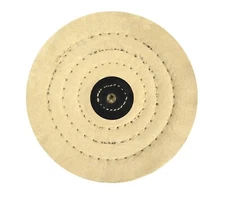6" 40 Unbleached Calico Buffing Wheel Leather Center Stitched Polishing Tool