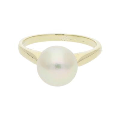 Ring 585/000 (14 Karat) Gold mit Akoya Zuchtperle, getragen 25323342