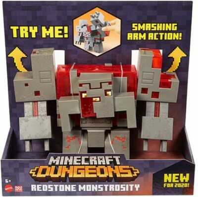 Minecraft Dungeons Redstone Monstrosity Deluxe Action Figure Ebay