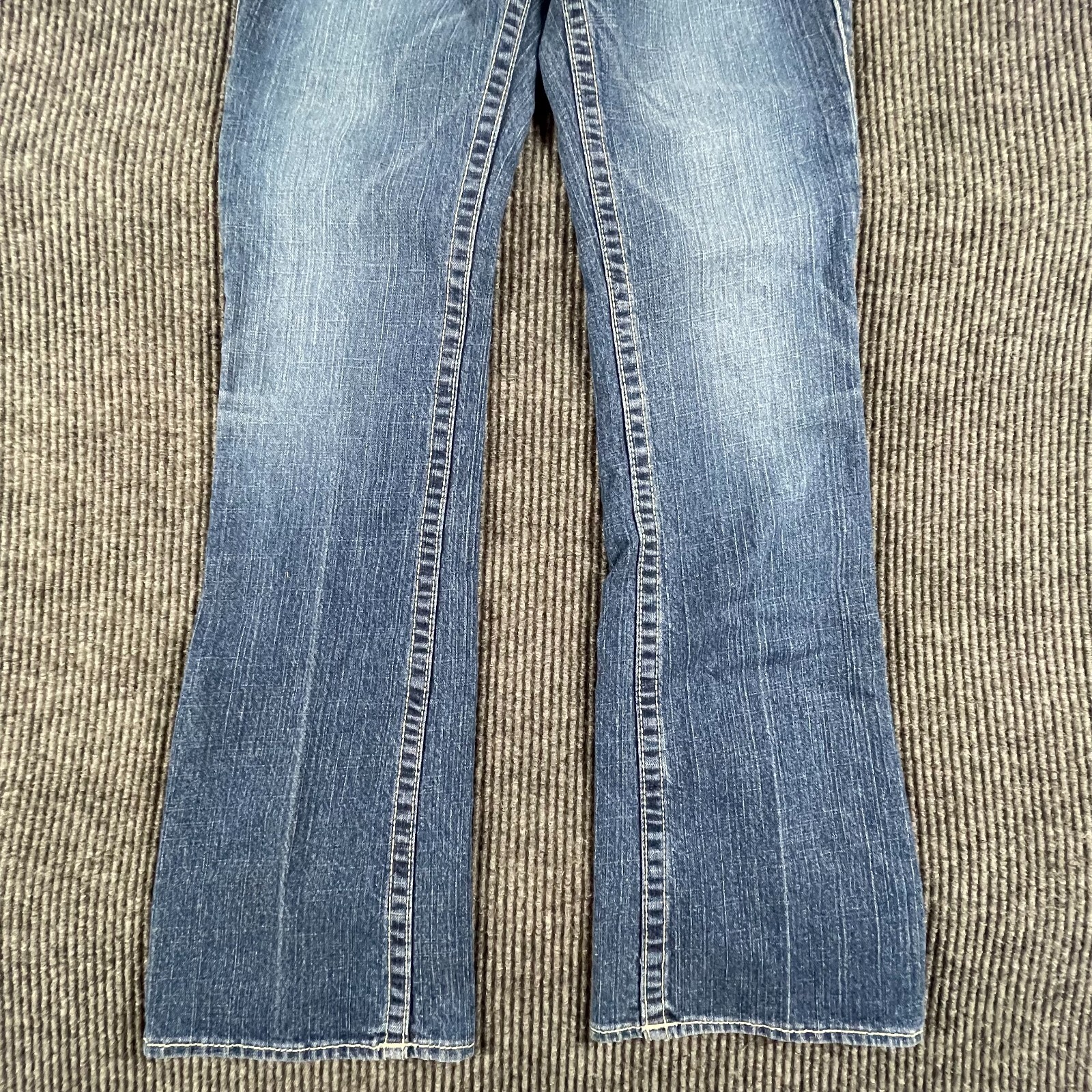 True Religion Jeans Women 31 Blue Bootcut Low Rise Flap Pocket Becky