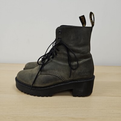 Dr Martens Shriver High Platform Chunky Heel Green Olive Ankle Boots Uk  Eu 39 UK