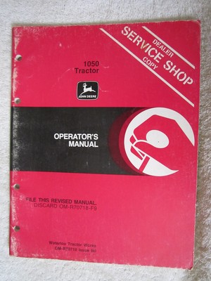 JOHN DEERE 1050 TRACTOR OPERATORS MANUAL | eBay