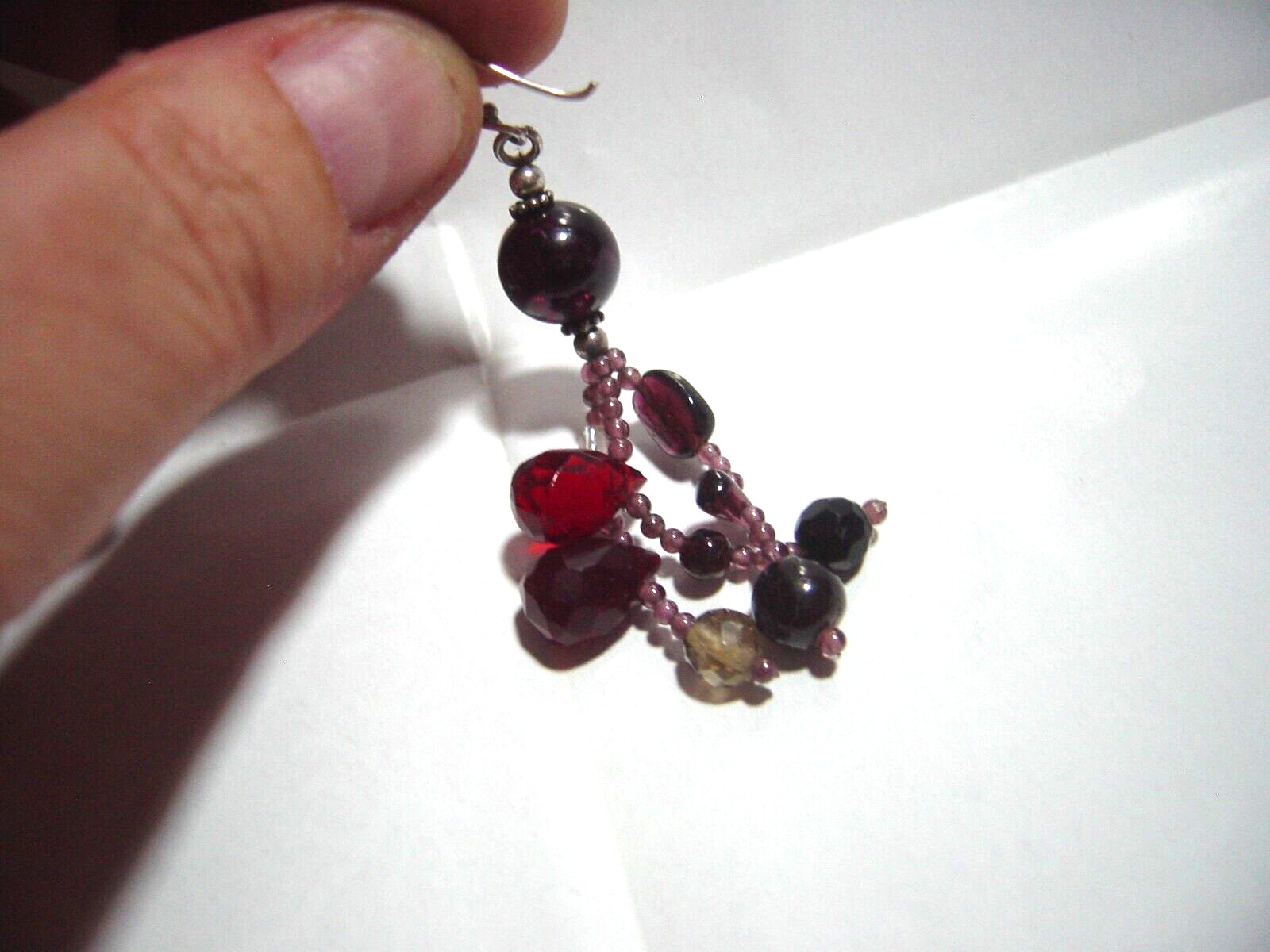 Vintage Solid Silver Earrings -large-cluster Drop… - image 12