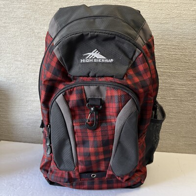 High Sierra Elite Backpack Plaid Red 