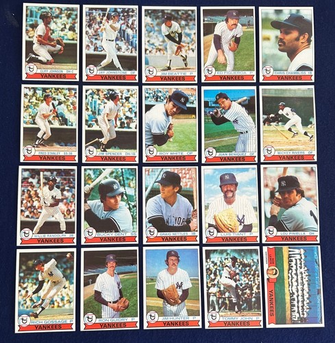 1979 TOPPS BURGER KING NEW YORK YANKEES LOT 20 DIFF HUNTER GUIDRY T JOHN TIANT - Photo 1/5