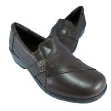 Clarks ESHA MARIGOLD Loafers Womens Size 6M Brown Leather Slip-Ons Flats Mocs