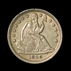 1838 H10c Large Stars Seated Liberty Half Dime - Free Shipping USA