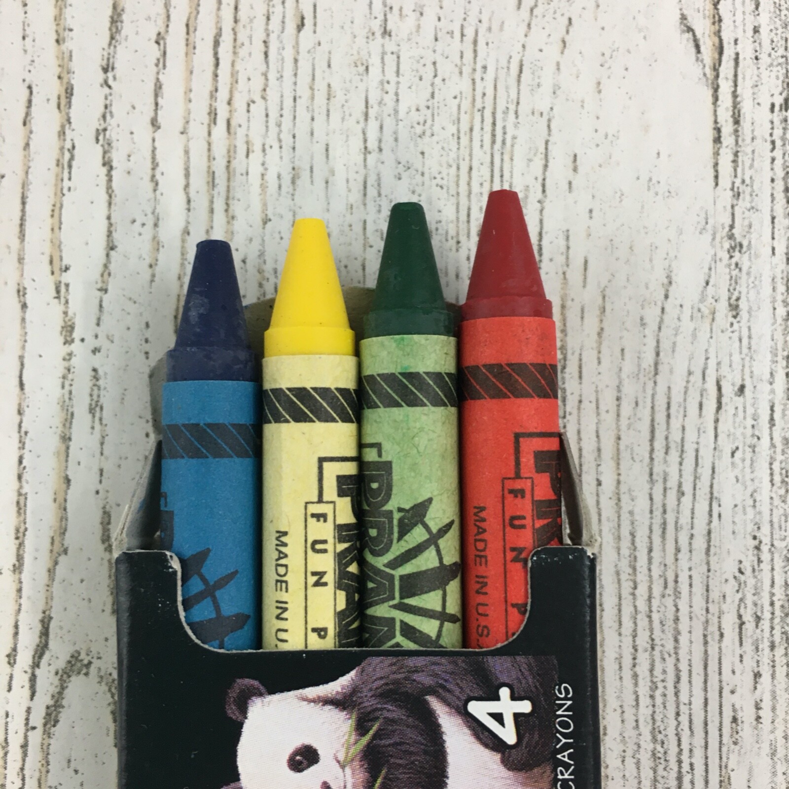 Prang Fun Pro Crayon Zoo Soybean Crayons Vtg Box of 4 Crayons Earth Day