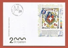 SWITZERLAND – FDC – 2000 NABA ST. GALLEN SEMI-POSTAL – Sc#B651 – SOUVENIR SHEET